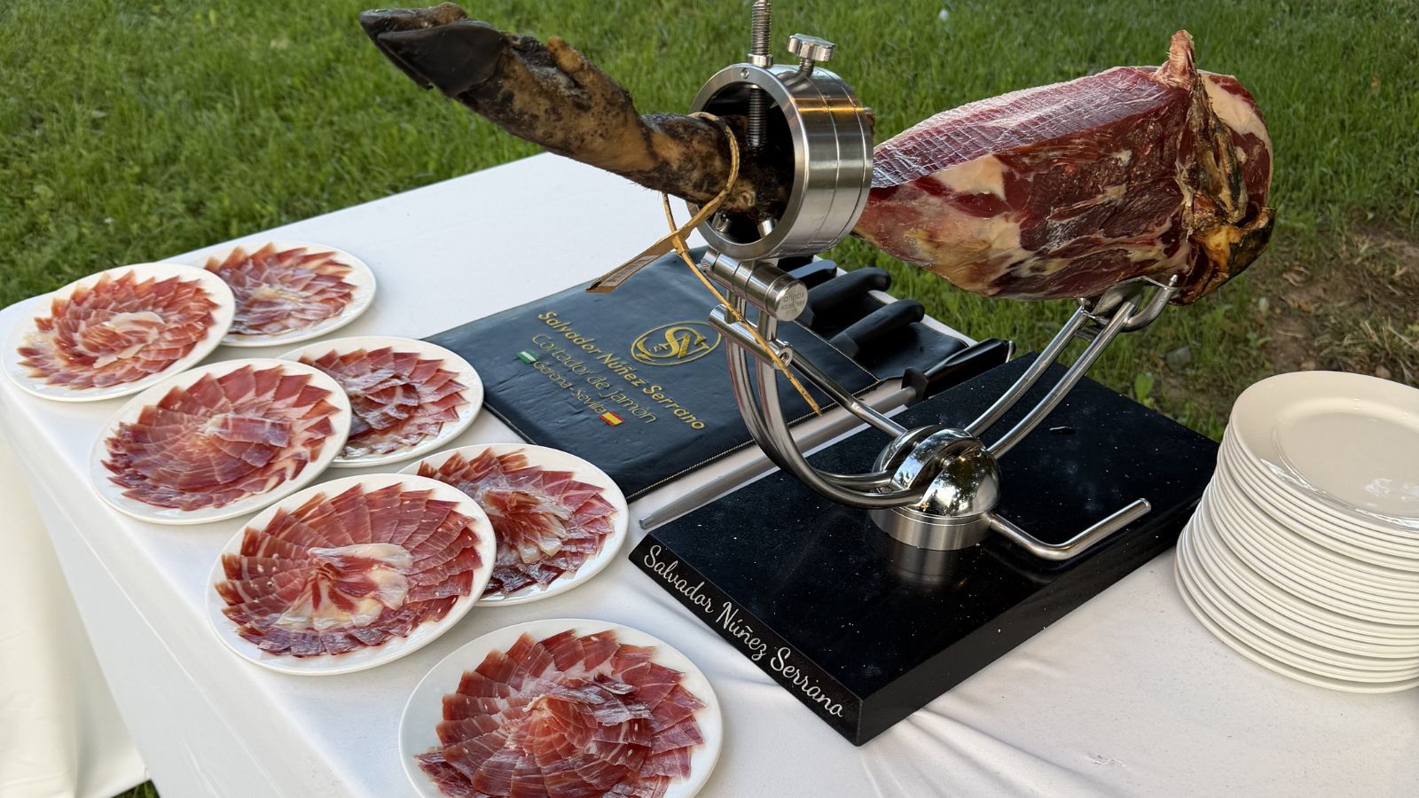 Corte jamón en directo evento boda Sevilla